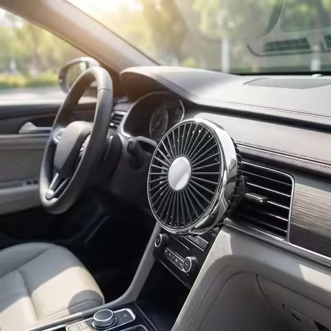 Rotating silent fan, car AC fan, car fan, USB powered 3-speed air-cooled fan, 360 °