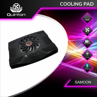 Cooling pad / kipas laptop usb wired QUINTON samoon led blue 1 big fan untuk laptop 12 - 14 inch.