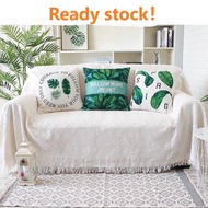 WOOK 2024 full set sofa cover 2 & 3 seater White Sofa Towel Nordic Simplicity Sofa Cover Cloth Sofa 