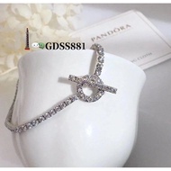 Hermes-Single finesse Full Diamond Bracelet Pig Nose Bracelet Slash Round Full Diamond Bracelet Whit