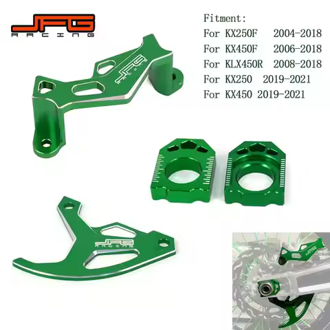 Rear Brake Disc Caliper Guard Cover Protector Axle Block Sets For Kawasaki KX250F KX450F 250 450 KLX