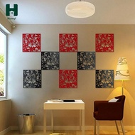Homyl 4 Hanging Room Divider Screen Panels Study Room, Sitting-Room, Hotel, Red