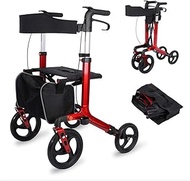 Walkers for Seniors Walking Frame,Rollator Aluminium Folding Lightweight Walking Frame 4 Wheel Walker with Seat Carry Bag Lockable Brakes,Space Saver rollator Walker, Durable Mobility Aid The New