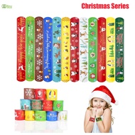 3/6/12 pcs/pack Kids Cartoon Slap Bracelets Toy, Creative Christmas Slap Bracelets / Funny Party,Christmas Day Gift ,Christmas Party Favors Stocking Stuffers Gifts For Kids