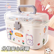 Household Medicine Box Family Pack Transparent Medical Box Children Cute Small Pill Box Baby Medicine Storage Box Large Capacity