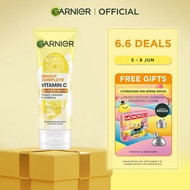 Garnier Bright Complete Vitamin C Whip Foam (100ml) - Gentle Brightening 50% Denser Foam, Cleanser