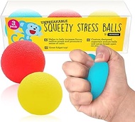 IMPRESA Stress Relief Balls (3-Pack) - Tear-Resistant, Non-Toxic, BPA/Phthalate/Latex-Free (Colors as Shown) - Perfect for Kids and Adults - Squishy Relief Toys for Anxiety, ADHD, Autism and More