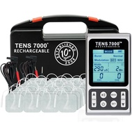TENS 7000 Rechargeable TENS Unit Muscle Stimulator, 48 Pack Electrodes and Pain Relief Device - Adva
