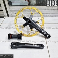 Crankset Oxo 53T Black Gold Hollowtech 2 BB HT2 Crank 53 T Single Seli