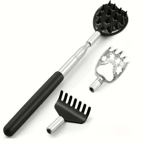 3Pcs/Set Back Scratcher Telescopic Scratching Back Scratcher Massager Kit Scraper Extendable Telesco