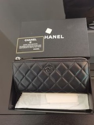 全新Chanel 長銀包(黑色/則啡）