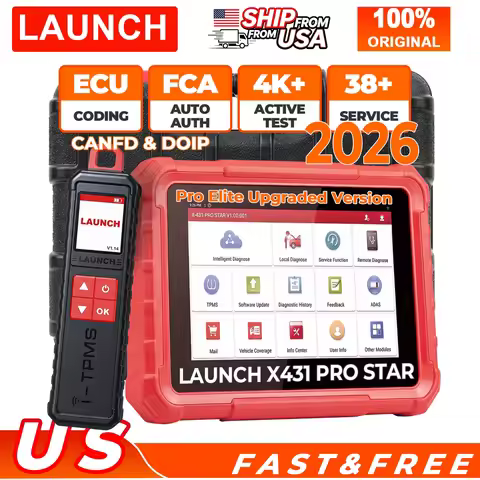 LAUNCH X431 PRO Star OBDII Scanner with I-TPMS, All System Diagnostics, ECU Coding, 38+ Services, Fu