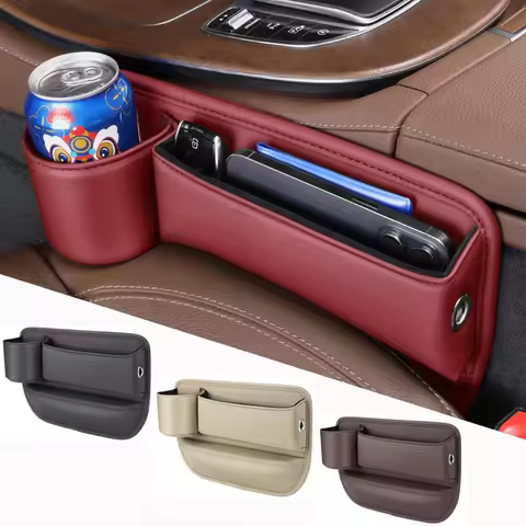 Leather Car Seat Sewn Gap Crevice Slot Storage Box Cup Holder For BMW E46 F30 E60 E90 F10 X5 E70 E39