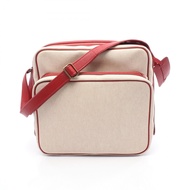 【二手】愛馬仕 Victoria 女士單肩包，米色/RED皮革，二手