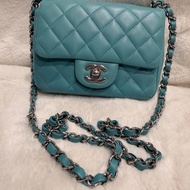 Chanel✨綠色方胖子鏈條包 19開 閒置超級新