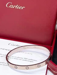 正品Cartier love卡地亞love白金寬版/闊版手鈪Bracelet Size:19全套24年/另有15-21