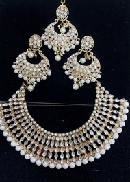 EVINCO JEWELRY GOLD PLATED AUSTRIAN STONE NECKLACE SET