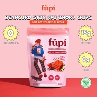 [Bundle of 6] Hot Pot Tomato Fupi Crispy Beancurd Skin Chips [Fu Chuk Chips] (6 x 75g) 0 Cholesterol