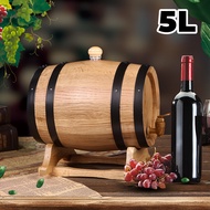 ถังไวน์เหมาะสำหรับเก็บวิสกี้ ถังไม้โอ๊ค 5L ไวน์บ้านเก็บ Oak ไม้ถังใส่ไวน์เบียร์วิสกี้ Rum Port Keg V