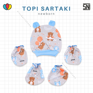 (3IN1) TOPI SARUNG TANGAN DAN KAKI BAYI POLOS / SNI 1 Set Perlengkapan Newborn Baru Lahir 0-6 0-3 0-