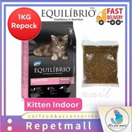 Equilibrio/EQ 1KG Repack( Kitten/Adult Hairball/Indoor Salmon/ Persian Long Hair) Cat Dry Food/Makan