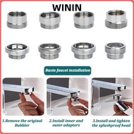 WININ Faucet Adapter Set, 18/20/22/24mm To 22mm With Washer Water Filter Adapter,  Metal Faucet Conn