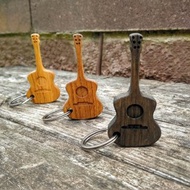 Wooden Personalized Acoustic Guitar Keychain, Customizable Classical Guitar