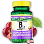 Sublingual B12 500 mcg- Spriing Vallley 500 mg Cherry Flavor - Spriing Valey Sublingual Vitamin B12 