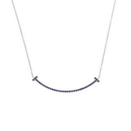 二手蒂芬妮 (Tiffany & Co.) TSmile項鍊，18K 白金鑲嵌藍寶石，750 白金材質。貨號：1416。