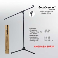 Stand Mic Panjang BETAVO ST30 ST 30 ORIGINAL FULL BESI Lantai Kaki 3 Tiang Mic Cagak Mic Tripod