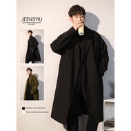 British Style Coat Plus Cotton Thickened Woolen Men Loose Large Size Windbreaker Mid-Length Version 