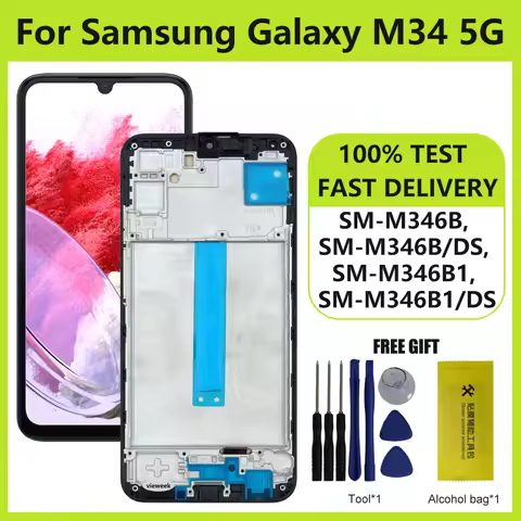 6.5'' Display For Samsung M34 5G LCD SM-M346B SM-M346B/DS LCD Touch Screen Digitizer Repair Parts fo