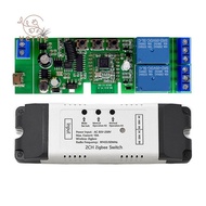 Tuya Zigbee 2CH Smart Relay Switch Sensor AC85-250V Switch Access Control Relay Controller with Shel