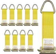 10 Packs E-Track Rope Tie-Offs,2" x 6" Tie Down Anchors Tie Off Strap w/D Ring,E Track Accessories f