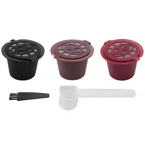 3 Pcs Refillable Reusable Espresso Capsule For Nespresso Coffee Machine Reusable Capsule Refill Empt
