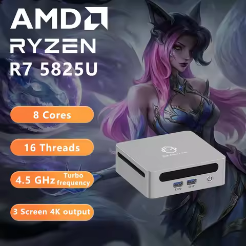 GenMachine AMD Ryzen Ren5000 5825U 5875U 5900HX 5980HX Mini PC Windows 11 DDR4 3200Mhz Gaming Pc WIF