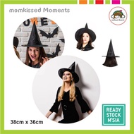 🎀 READY STOCK 🎀 Black Witch Wizard Hat Adult Kid Halloween Costume Topi Ahli Sihir Dewasa Kanak kanak