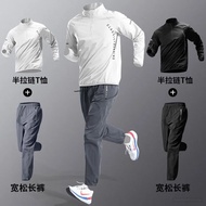 [Ready Stock] Men Sportswear Set Sports Suit for Running Training Fitness Windproof Quick-Dry Jacket