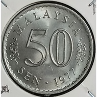( Syiling ) 50 Sen 1977 ( UNC ) Malaysia Parliament House