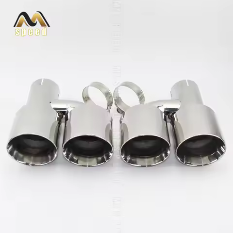 Car accessories Stainless steel h type double outlet 101mm 114mm straight side exhaust pipe tail thr