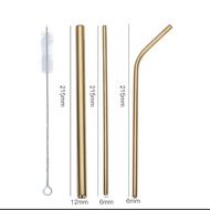 6Pcs Stainless Steel Metal Straw