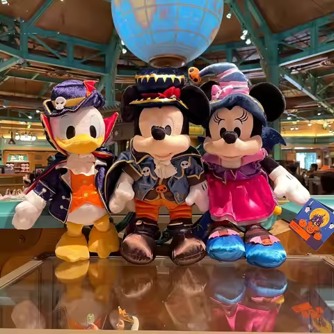 Shanghai Disney Halloween Mickey Minnie Donald Duck Chip and Dale Plush Dolls Children's Collectible