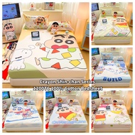 [Quality] Cartoon Crayon Shin-chan Bedsheet 1200TC Soft 100% Cotton Bedsheet Single / Queen / King S