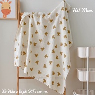 Khăn tắm xô vải sợi Muslin cao cấp Himom kids cho bé ( KT 1mx1m )
