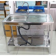 Daimon Diamond Brand Sink With Faucet Stainless Steel Size 100x50x77 Cm.