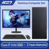 ICON Desktop Computer Set PC Full Set Intel Core i7 16G 512G SSD Mini Host PC Gaming Computer for 00