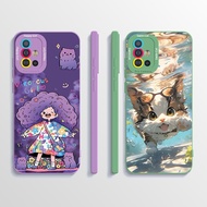 For Samsung Galaxy A51 Case Candy Colors Square Liquid Silicone Soft Casing For Samsung A51 A 51