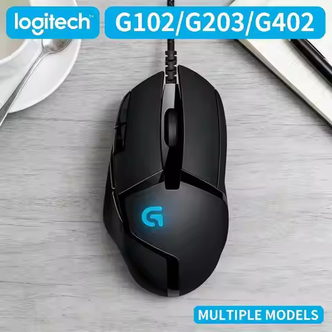Logitech G102 G203 G402 Gaming Mouse Wired RGB Backlight Anti-Slip Grip Fast Response for PC Compute