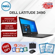 Dell Latitude 3490 Laptop i5 7th Gen Laptop 8GB 16GB RAM 256GB 500GB 1TB SSD 14 HD Inch Screen Display Notebook