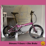 🔯 Fnhon Blast 22” 𝗠𝗥𝗧/𝗕𝘂𝘀-𝗳𝗿𝗶𝗲𝗻𝗱𝗹𝘆 14 Freebie 𝗟𝗶𝗴𝗵𝘁 Foldie Purple Folding Bicycle Foldable Bike Shimano Crius Fold Dahon